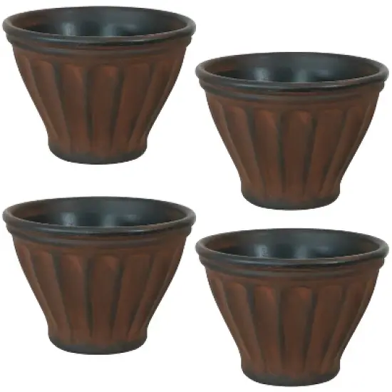 Sunnydaze Indoor/Outdoor Patio, Garden, or Porch Weather-Resistant Double-Walled Charlotte Flower Pot Planter - 16" - Rust Finish image {6}