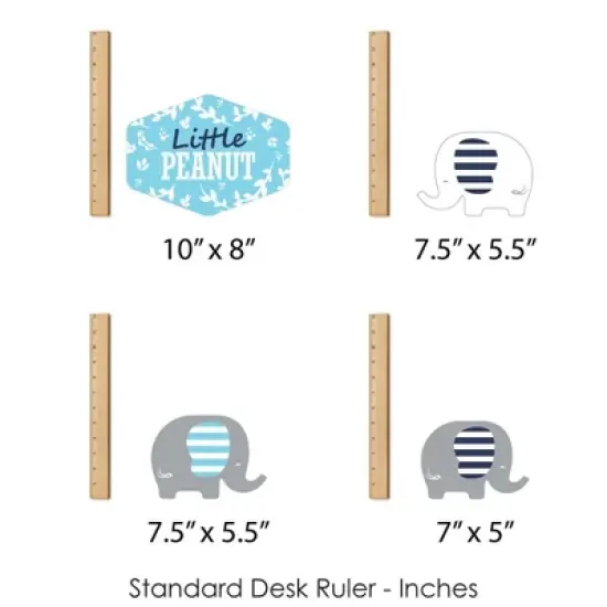 Big Dot of Happiness Blue Elephant - Boy Baby Shower or Birthday Party Centerpiece Sticks - Showstopper Table Toppers - 35 Pieces image {6}