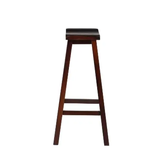 30" Saddle Barstool Wood Brown - Linon image {3}