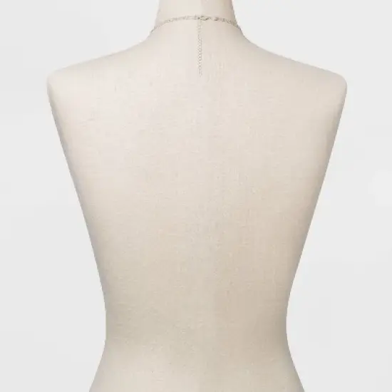 Rectangle Charm Layered Chain Pendant Necklace - A New Day&trade; Silver image {2}