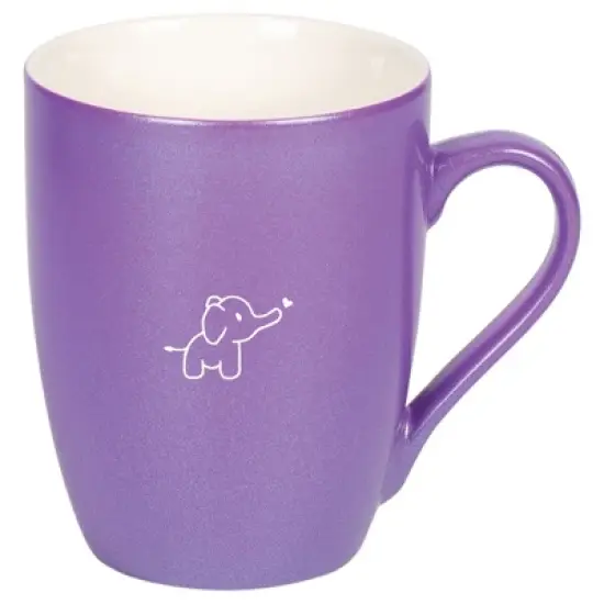 Elanze Designs 10 Ounce Ceramic Decorative Laser Engraved Giftable Novelty Tea Coffee Cup Mug Passion Purple Baby Elephant Heart image {4}