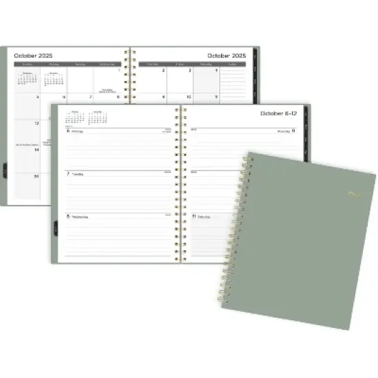 Mead 2025-2026 Weekly/Monthly 11"x9.375" Sage Large Planner image {6}