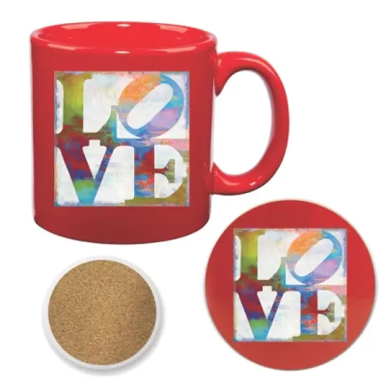 Courtside Market Love RED 20 oz Mug & Ceramic Coaster Set image {1}