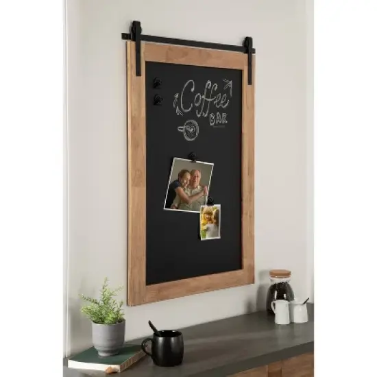 24" x 36" Samuels Wood Framed Wall Chalkboard Rustic Brown/Black - Kate & Laurel All Things Decor image {6}
