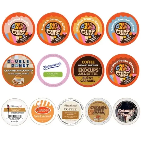 Crazy Cups Perfect Samplers Caramel Flavored Coffee Pods Variety Pack image {3}