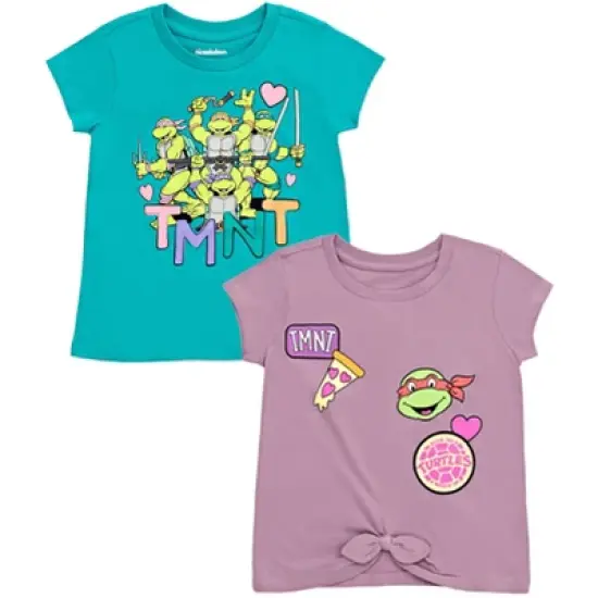 Teenage Mutant Ninja Turtles Donatello Raphael Leonardo Michelangelo Girls 2 Pack T-Shirts Toddler to Big Kid  image {7}