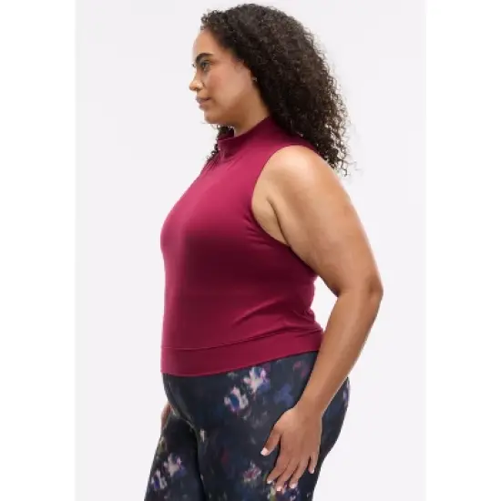 Peloton Women's Cadent Mock Neck Tank, Beet Red image {5}