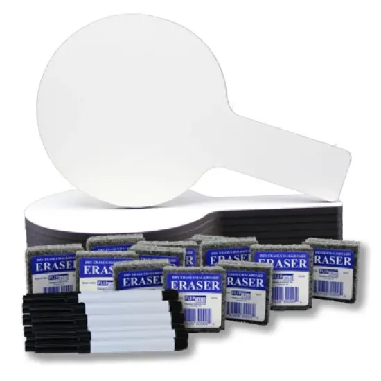 Flipside Products Dry Erase Answer Paddles, Pens & Erasers, Pack of 12 image {1}
