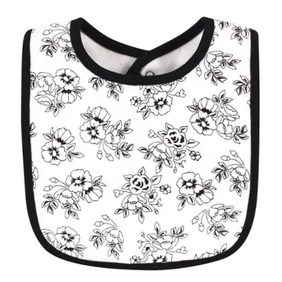 Hudson Baby Infant Girl Cotton Bib and Headband, Toile, 0-6 months image {3}