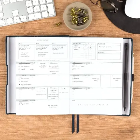 At-A-Glance Foundation Undated Planner 8.5"x6.75" Blue: Non-Toxic Acid-Free Paper, Weekly & Monthly Agenda, Adult Stationery image {8}