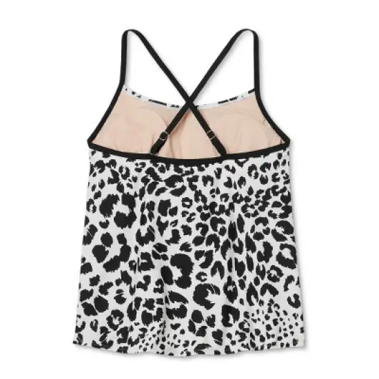 Women's Post Mastectomy Scoop Neck Tankini Top - Kona Sol&trade; Leopard Print image {1}