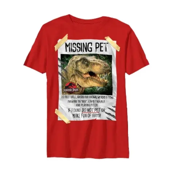 Boy's Jurassic Park T. Rex Missing Pet T-Shirt image {3}