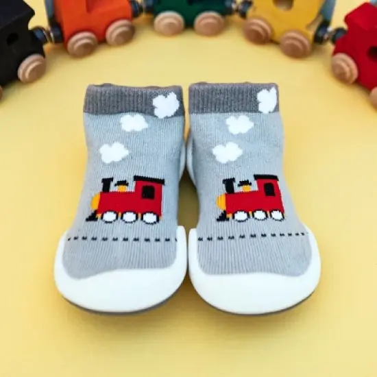 Komuello Toddler Boy First Walk Sock Shoes Train image {7}