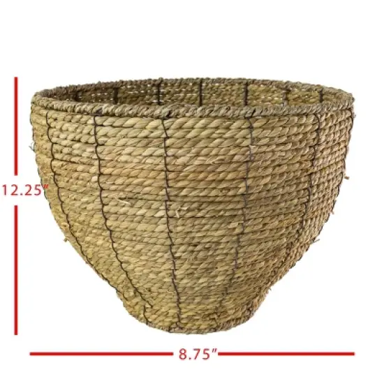 Large Dry Basket Planter Seagrass & Metal - Foreside Home & Garden image {4}