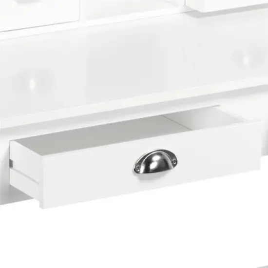 Yaheetech Modern Computer Desk Work Station with Removable Floating Organizer White image {5}