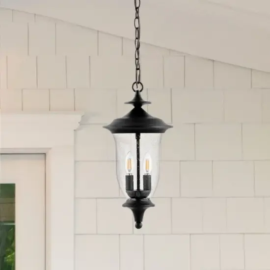 Dowell 9" Outdoor Pendant - PLT4033 - Black - Safavieh image {2}