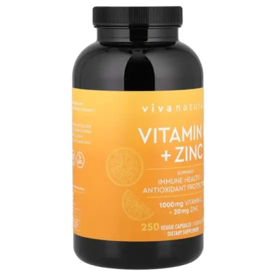 Viva Naturals Vitamin C + Zinc, 250 Veggie Capsules image {3}