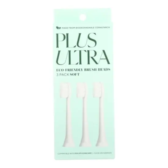 Plus Ultra Eco-Friendly Brush Heads 3 Pack Soft Bristle - Case of 4/3 ct image {1}