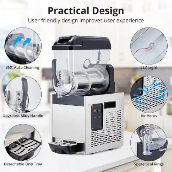 Garvee Commercial Slushy Machine with Self-Cleaning, Frozen Drink Machine for Home, Restaurants image {2}