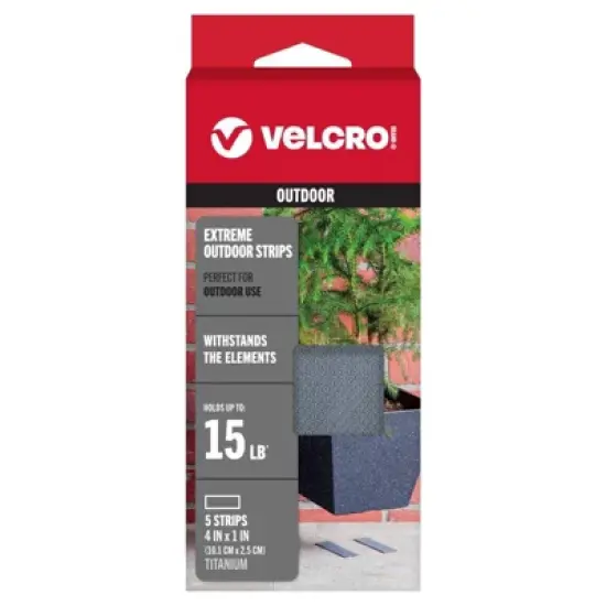 VELCRO Brand - Medium - Nylon - Hook and Loop Fastener - 4 in. - 5 Pack - Case of 6 image {1}