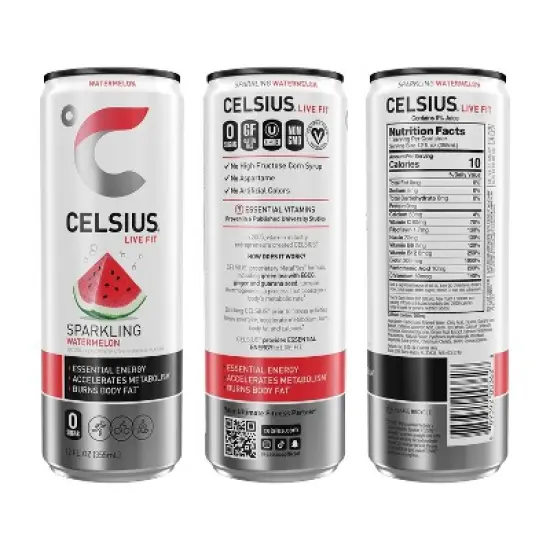 CELSIUS Sparkling Watermelon Functional Energy Drink - 12 fl oz Can image {1}