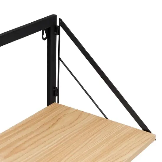 Honey-Can-Do Large Laundry Wall Shelf with Wood Light Oak image {2}