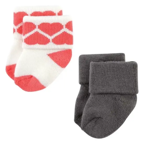 Luvable Friends Infant Girl Newborn and Baby Terry Socks, Leopard image {3}