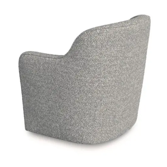 HomePop Upholstered Swivel Accent Chair White/Gray Boucle image {4}