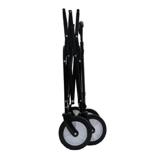 DOMETOUR Collapsible Foldable Wagon Cart with Straps, All-Terrain Wheels, 360lbs Capacity for Camping, Shopping, Sports, Gardening, Fishing, Black image {7}
