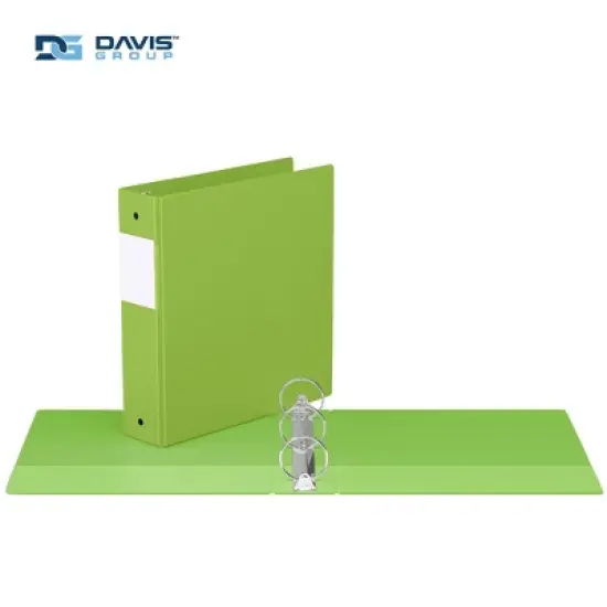 Premium Economy 2" Round Ring Binder 6pk Lime Green: Davis Group, Hard Cover, 400 Sheet Capacity, 2 Pockets image {1}