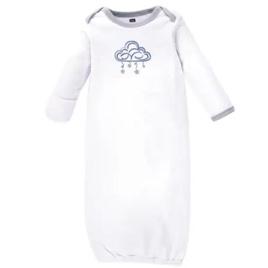 Hudson Baby Boy Cotton Gowns, Cloud Mobile Blue, Preemie/Newborn image {1}