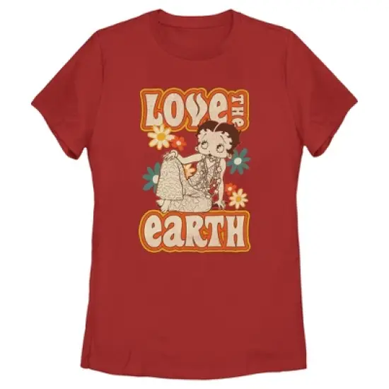 Women's Betty Boop Love the Earth T-Shirt image {3}
