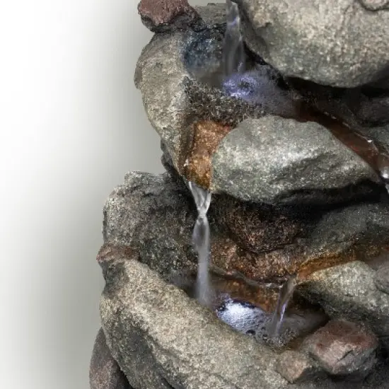 Rainforest Rock Fountain With LED Light - Alpine Corporation image {4}