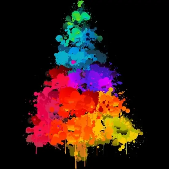 Women's Design By Humans Colorful Christmas Tree By DesignReadyStore Racerback Tank Top image {1}