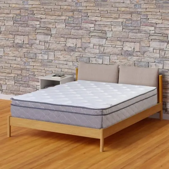 Continental Sleep, 12-Inch Ultra Plush Euro Top Single Sided Hybrid Mattress, Compatible with Adjustable Bed image {1}