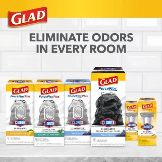 Glad Small Drawstring Trash Bags - Clorox Lemon Fresh - 4 Gallon image {7}