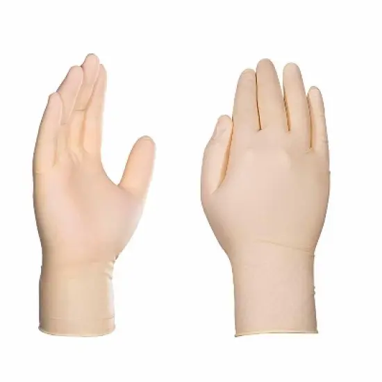 AMMEX Professional Ivory Latex Exam Gloves - Light Duty, Medical Grade - Great for Medical, Dental, Veterinary, Tattoo, and Household and Cleaning image {7}