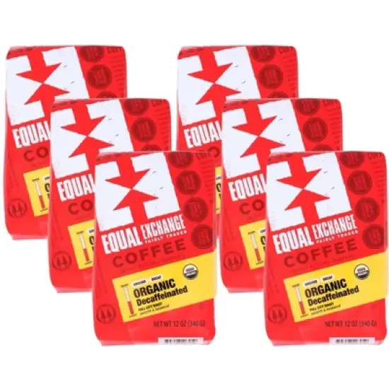Equal Exchange Organic Decaffeinated Medium Roast Ground Coffee - Case of 6/12 oz image {6}