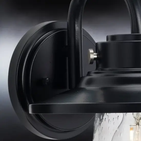 Urban Ambiance Luxury Coastal Outdoor Wall Sconce 11''H x 9''W,  Midnight Black Finish,  Santa-Ana Collection, UHP1320 image {4}