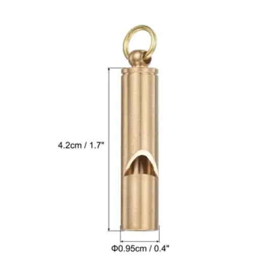 Unique Bargains Brass Compact Lightweight Water Resistant Survival Signal Whistles 3 Pcs image {1}