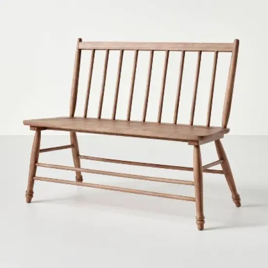Vintage Windsor Dining Bench - Aged Oak - Hearth & Hand&trade; with Magnolia image {1}