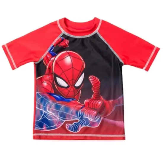 Marvel Avengers Spider-Man Hulk Black Panther Iron Man Thor Rash Guard Swim Shirt Little Kid to Big Kid image {11}