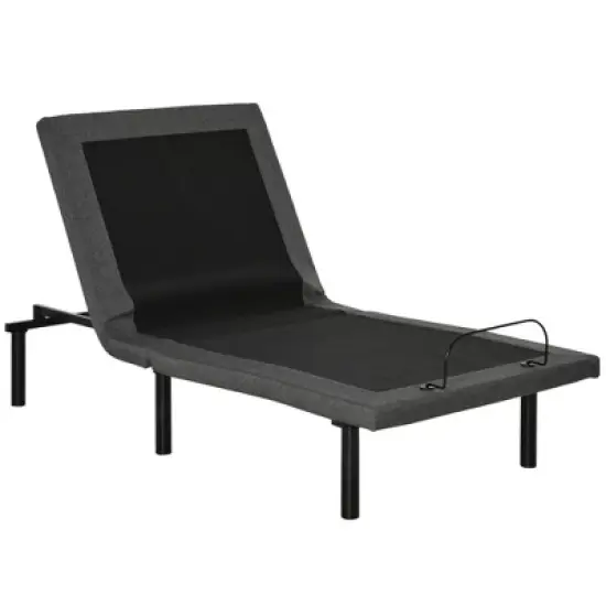 HOMCOM Twin XL Adjustable Bed Frame, Ergonomic Zero Gravity Power Bed Base with Head and Foot Incline, Memory, and Wireless Remote, Gray image {3}