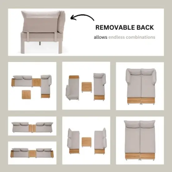 Amazonia Vista Teak/Cast Aluminum Outdoor Patio Loveseat Sofa image {4}