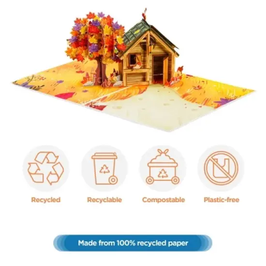 Paper Love 3D Frndly Cozy Autumn Home Pop Up Card image {6}