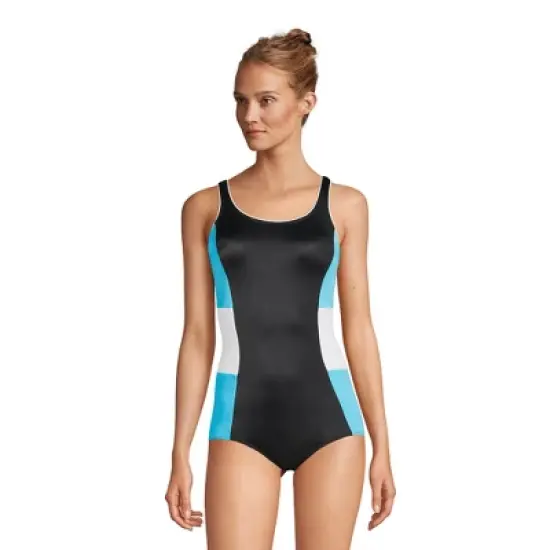 Lands' End Women's Mastectomy Chlorine Resistant Tugless One Piece Swimsuit Soft Cup image {10}