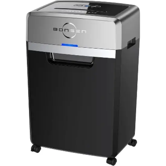 BONSEN Heavy Duty 24-Sheet Cross-Cut Shredder, 40-min runtime, 9-gallon bin, 55dB quiet, P-4 high security, commercial-grade for office use image {8}