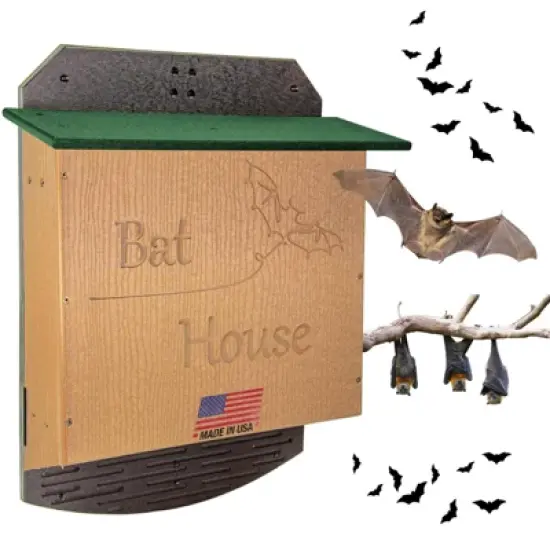 JCs Wildlife Poly Lumber Large Triple Chamber Bat House - Holds up to 300 Bats, Easy for Bats to Land and Roost - Outdoor Bat Shelter - Weather image {5}