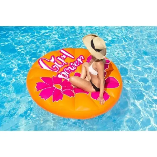 Poolmaster Girl Power Island Inflatable Swimming Pool Float image {1}