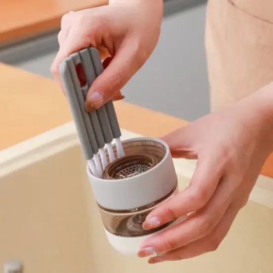 Household Multifunctional Bendable Groove Crevice Cleaning Brush &ndash; Flexible Grey Cleaning Tool for Hard-to-Reach Spaces, Kitchen, Bathroom, and Car image {5}